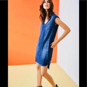 ✨ANTHRO Denim Windowpane Tunic Dress✨